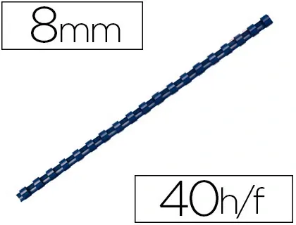 Anneau plastique à relier fellowes dos rond capacité 40f 8mm diamètre 300mm longueur coloris bleu boîte 100 unités — Non…