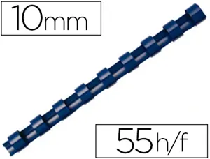 Anneau plastique à relier fellowes dos rond capacité 55f 10mm diamètre 300mm longueur coloris bleu boîte 100 unités — Non…