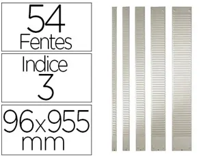 Bande planning nobo métal fiche indice 3 54 fentes adaptée carte t capacité 54 cartes format 955x96mm coloris gris — Non…