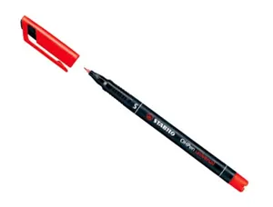 Stylo-feutre stabilo ohp pen permanent pointe extra fine 0.4mm encre indélébile multi-supports agrafe coloris rouge — Non…