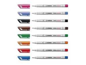 Stylo-feutre stabilo ohp pen soluble pointe fine 0.7mm multi-supports effaçable grip ergonomique coloris bleu — Non classé