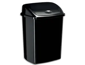 Poubelle cep plastique couvercle basculant 50l coloris noir 405x310x685mm — Non classé