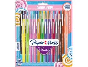 Stylo-feutre paper mate flair original pointe moyenne 1mm longue durée de vie pochette 24 coloris assortis candy pop — Non…