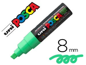 Marqueur posca pc8k base eau pointe biseautee large 8mm    sans odeurs/alcool/solvant    tout supports coloris vert — Non…