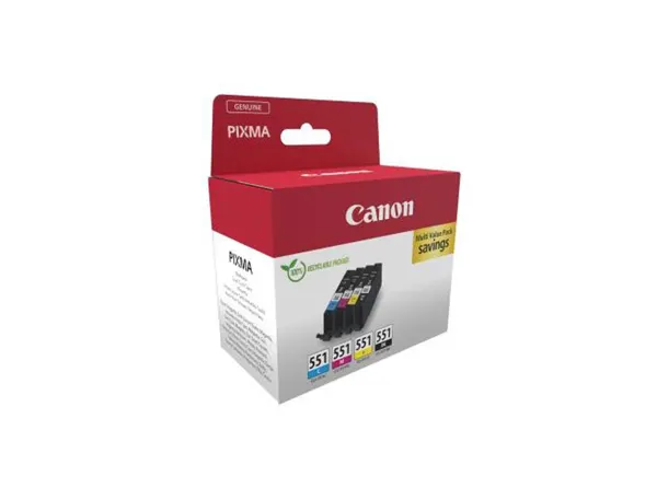 Cartouche d'encre original canon pgi-551 349 p noir/cyan/magenta/jaune pack 4 couleur — Non classé