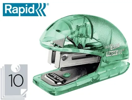 Agrafeuse mini rapid colour'ice 125x93x33mm 10 feuilles agrafes 24/6 coloris vert — Non classé