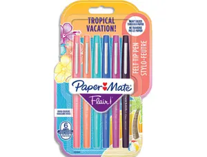 Stylo-feutre paper mate flair original pointe moyenne 1 mm longue durée de vie pochette 6  coloris tropical — Non classé
