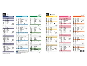 Calendrier quo vadis origami 18 12mois janvier décembre    360x180mm cartonné arc en     ciel — Non classé