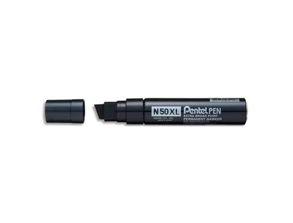 Marqueur pentel n50xl permanent pointe biseau extra-large corps aluminium encre à solvant  indélébile tout support noir —…