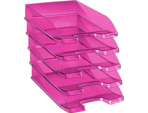 Corbeille à courrier cep first tonic polypropylène antichoc préhension facile 350x255x65mm coloris rose — Non classé