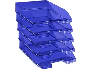 Corbeille à courrier cep first tonic polypropylène antichoc préhension facile 350x255x65mm coloris bleu — Non classé
