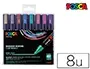 Marqueur Posca Pc5m Gouache Encre Inodore Toutes Surfaces Pointe Moyenne Conique Coloris Métallisés 8 Unités —… — vue 2