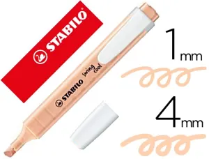 Surligneur stabilo swing cool pastel modèle de poche avec agrafe tracé 1/4mm coloris teint de pêche — Non classé