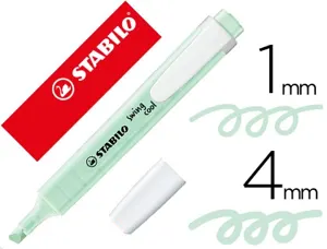Surligneur stabilo swing cool pastel modèle de poche avec agrafe tracé 1/4mm coloris menthe a l'eau — Non classé