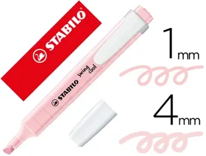 Surligneur stabilo swing cool pastel modèle de poche avec agrafe tracé 1/4mm coloris soupçon de rose — Non classé