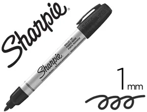 Marqueur sharpie permanent pointe ogive fine tracé 1mm corps métal coloris noir — Non classé