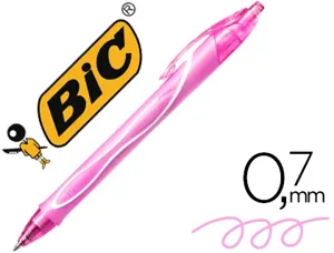 Roller bic gelocity quick dry encre gel pointe 0.7mm coloris rose — Non classé