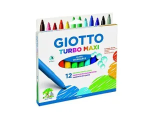 Feutre coloriage giotto turbo maxi ultra lavable testé dermatologiquement pointe bloquée étui accrochable 12 unités — Non…