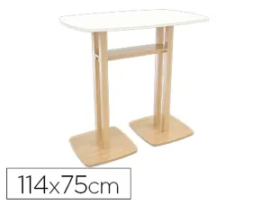 Table de réunion debout paperflow 114x75cm coloris pied sapin plateau blanc — Non classé