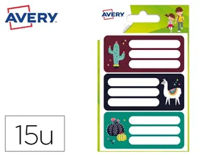 Étiquette avery scolaire lama cactus 76x34mm boite 15 unites — Non classé
