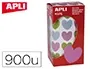 Gommette Apli Kids Motif Coeur 20x18 mm Multicolore Rouleau 30 Feuilles Boîte 900 Unités — Activités artistiques — vue 2