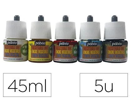 Encre Végétale Pébéo Couleurs Primaires Set 5 Unités X 45 ml, PEBEO — Activités artistiques
