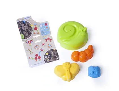 Moule à sable miniland en plastique formes et coloris assortis 140mm set de 4 unités — Non classé