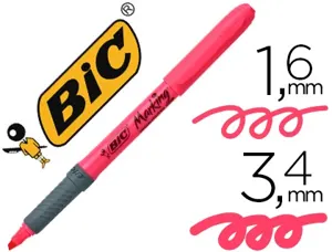 Surligneur bic grip caoutchouc pointe biseautée coloris rose — Non classé