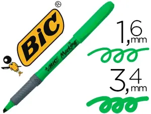 Surligneur bic grip caoutchouc pointe biseautée coloris vert — Non classé