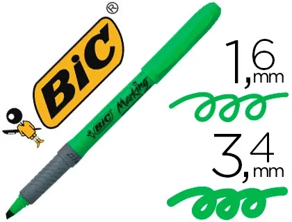 Surligneur bic grip caoutchouc pointe biseautée coloris vert — Non classé
