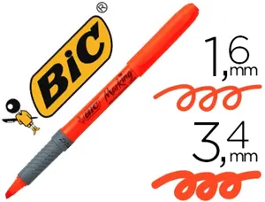 Surligneur bic grip caoutchouc pointe biseautée coloris orange — Non classé