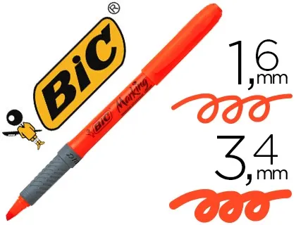 Surligneur bic grip caoutchouc pointe biseautée coloris orange — Non classé