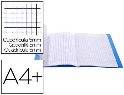 Cahier À Rabat Conquérant Couverture Polypropylène 24x32 cm 96 Pages 90g 5x5mm Incolore, CONQUERANT — Papier, cahier &…