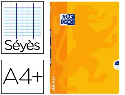 Cahier agrafé oxford openflex a4+ 24x32cm 96 pages 90g séyès coloris jaune — Non classé