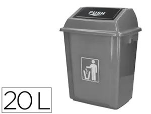 Poubelle q-connect plastique couvercle basculant ouverture facile 2 poignées 20l 340x240x450mm coloris gris — Non classé