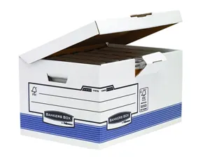 Conteneur fellowes flip top maxi 6 carton ondulé capacité 4/6 boîtes archives dos 80/120mm ouverture dessus — Non classé