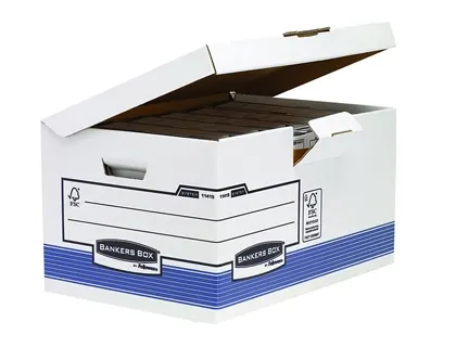 Conteneur fellowes flip top maxi 6 carton ondulé capacité 4/6 boîtes archives dos 80/120mm ouverture dessus — Non classé