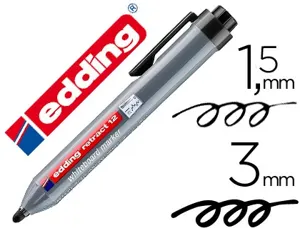 Marqueur edding e12 tableau blanc rétractable rechargeable pointe ogive 1.5/3mm effaçable à sec coloris noir — Non classé