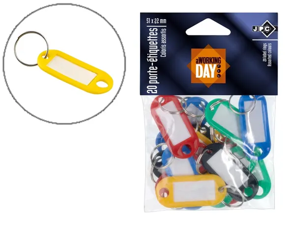 RESKAL Porte-clés avec anneau, diamètre: 18 mm, assorti — Organisation de clés