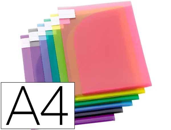 Paquet de 12 chemises double poche en polypropylène 20/100ème, coloris assortis, djois — Classement & archivage