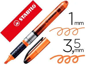 Surligneur stabilo navigator pointe biseautée tracé 1/3.5mm diffusion encre régulière coloris orange — Non classé