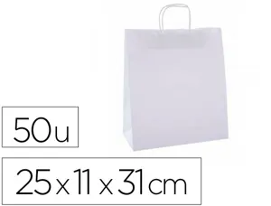 APLI Sac en papier, kraft, moyen, blanc — Sachets & sacs