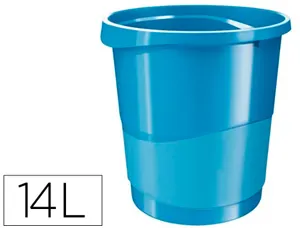 Corbeille papier esselte europost vivida polypropylène poignées intégrées capacité 14l 258x322x285mm coloris bleu — Non…