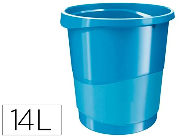 Corbeille papier esselte europost vivida polypropylène poignées intégrées capacité 14l 258x322x285mm coloris bleu — Non…