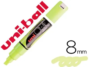 Marqueur craie uniball chalk pointe large biseautée tracé 8mm effaçable avec un chiffon humide coloris jaune fluo — Non…