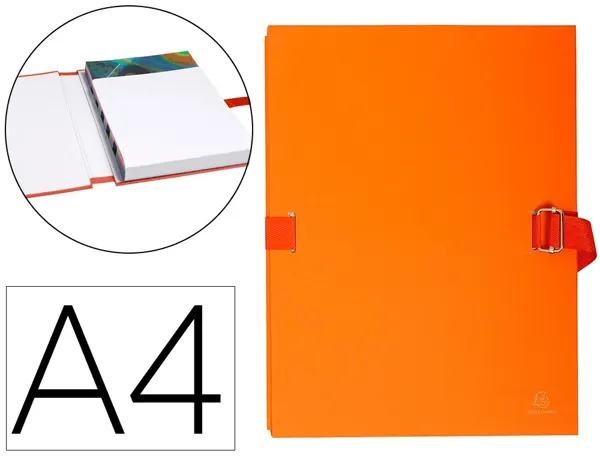 EXACOMPTA Chemise à dos extensible, A4, carton, orange — Chemises & trieurs