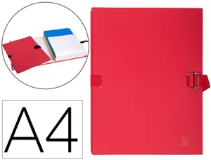 EXACOMPTA Chemise à dos extensible, A4, carton, rouge — Chemises & trieurs