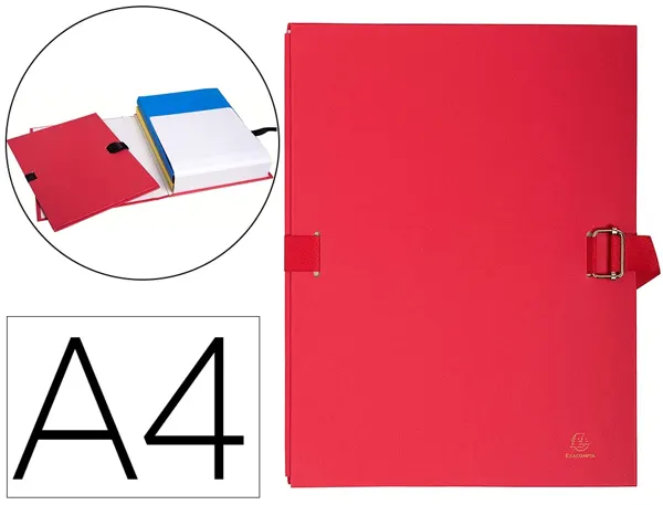 EXACOMPTA Chemise à dos extensible, A4, carton, rouge — Chemises & trieurs