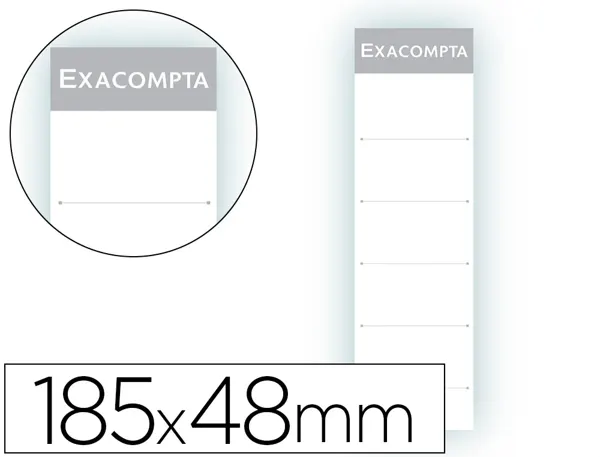 EXACOMPTA Etiquette de dos de classeur, 48 x 185 mm, blanc — Fournitures