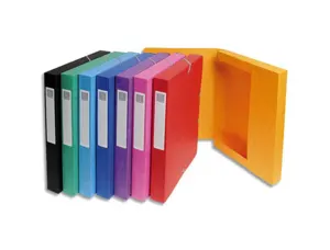 Boîte classement exacompta exabox carte lustrée 7/10e a4+ 25x33cm dos 2,5cm coloris assortis lot 8 unités — Non classé